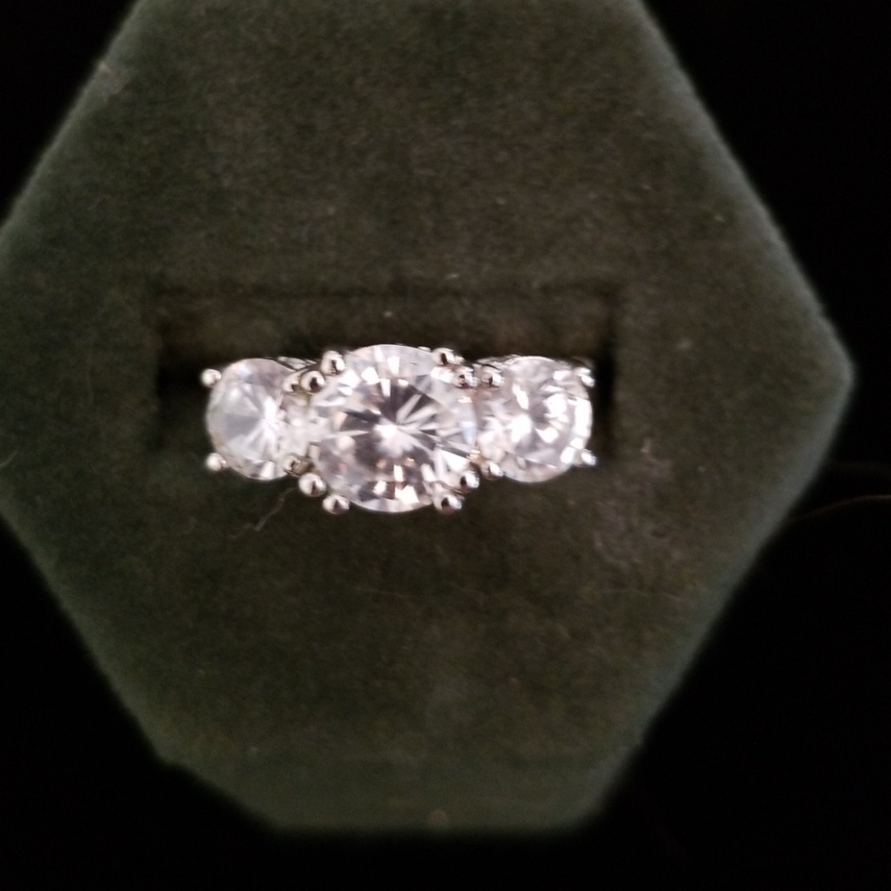 Sterling silver ring size 6 with CZ